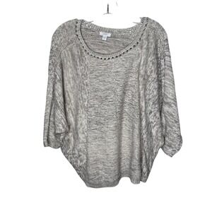 Pure Jill Women's Petite M Marled Knit Dolman Sleeve Sweater